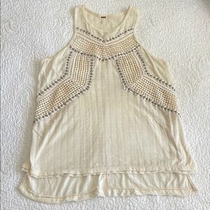 Free People Cream Sleeveless Top